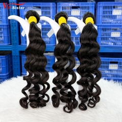 #1b Peruvian 100% Full Cuticle Raw Human Hair Weft Loose wave