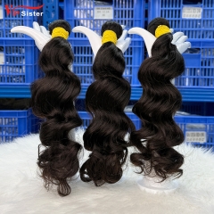 #1b Malaysian 100% Full Cuticle Raw Human Hair Weft Ocean wave