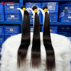 #1b Indian 100% Full Cuticle Raw Human Hair Weft Straight