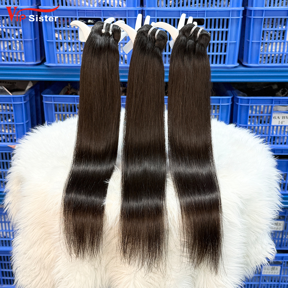 #1b Indian 100% Full Cuticle Top Virgin Human Hair Weft Straight