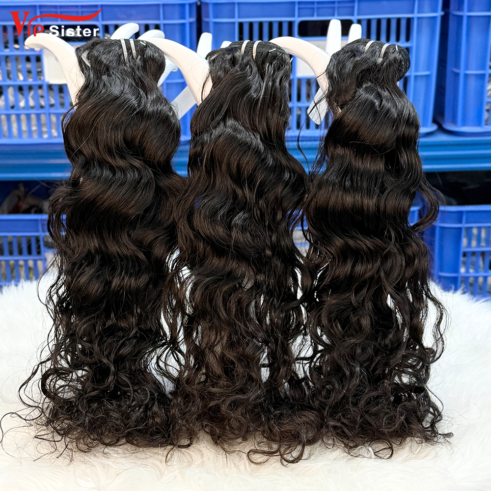 #1b Brazilian 100% Full Cuticle Top Virgin Human Hair Weft Indian wavy