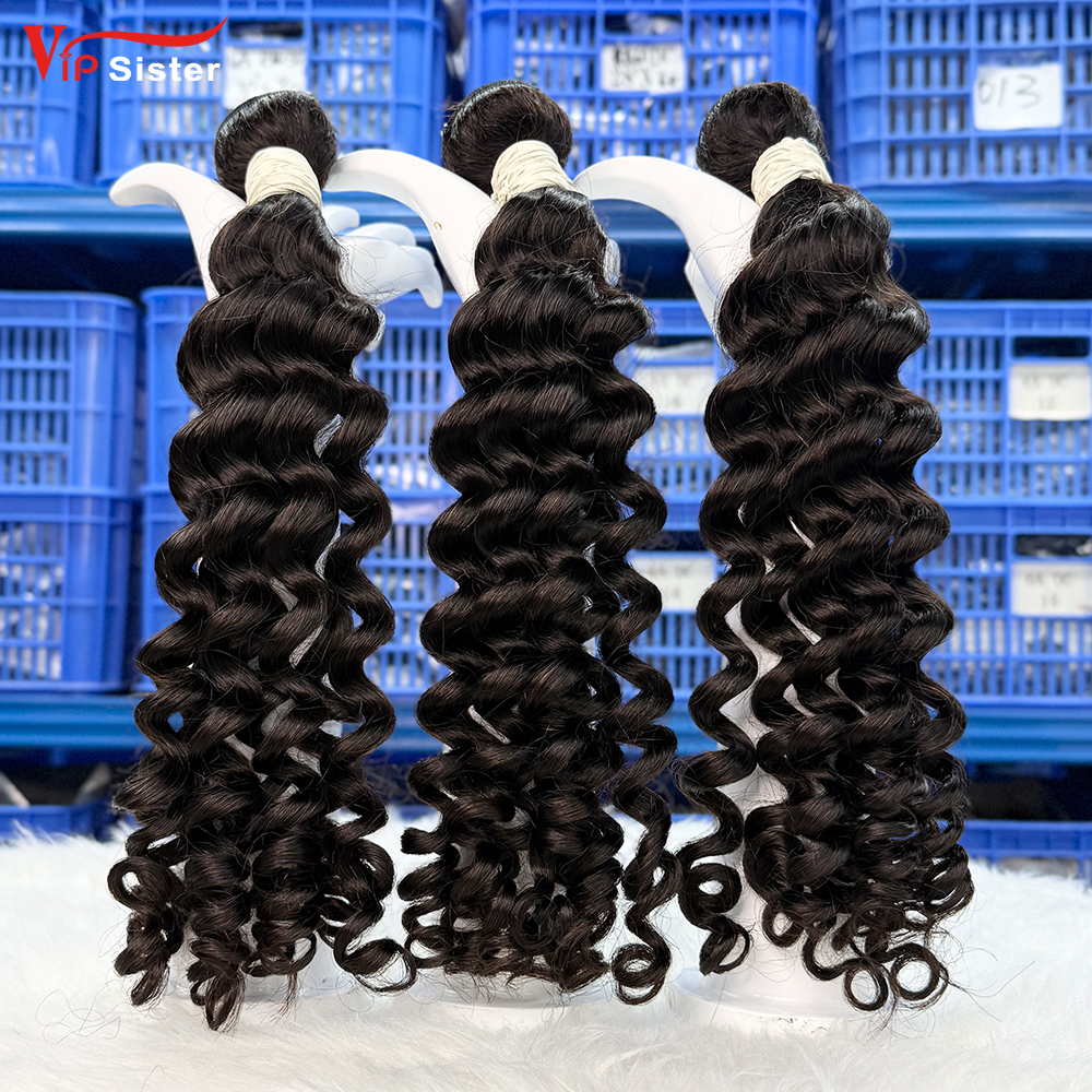 #1b Malaysian 100% Full Cuticle Top Virgin Human Hair Weft Deep wave