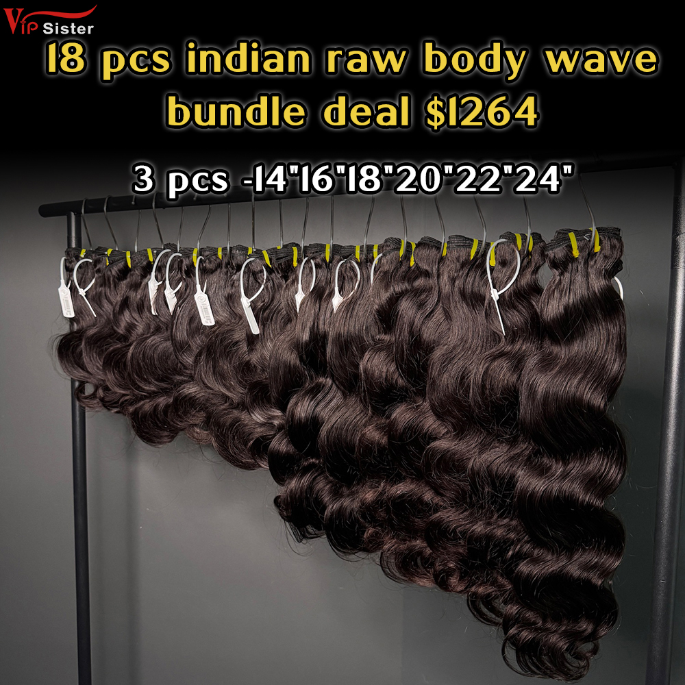 Vipsister 18 pcs indian raw hair bundles total 1264$ free shipping