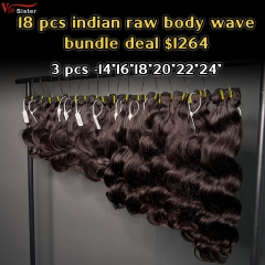 Vipsister 18 pcs indian raw hair bundles total 1264$ free shipping