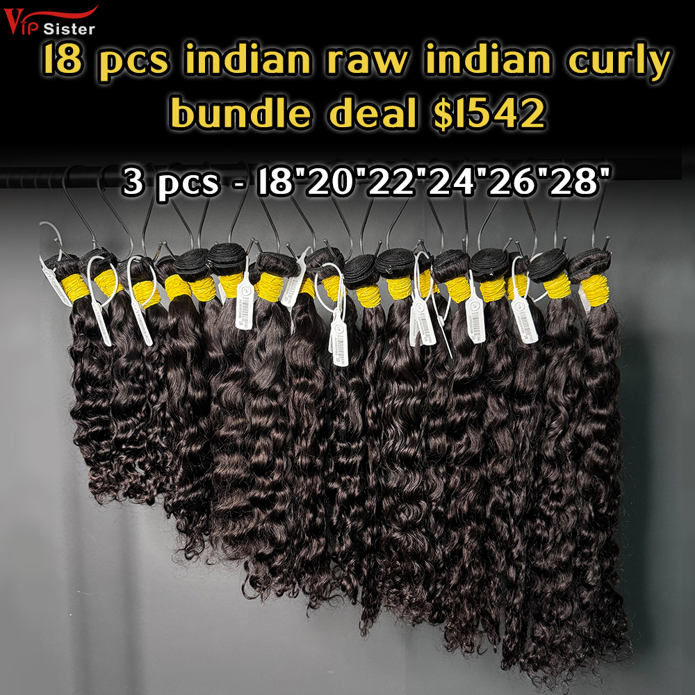 Vipsister 18 pcs indian raw hair bundles total 1542$ free shipping