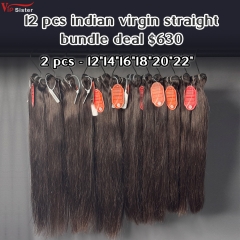 Vipsister 12 pcs indian virgin hair bundles total 630$ free shipping