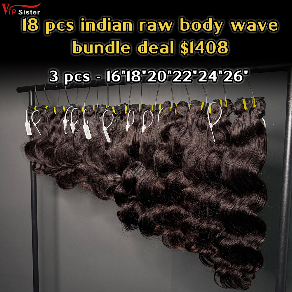 Vipsister 18 pcs indian raw hair bundles total 1408$ free shipping