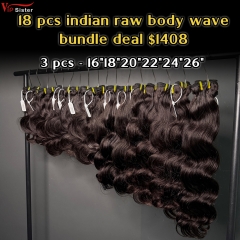 Vipsister 18 pcs indian raw hair bundles total 1408$ free shipping