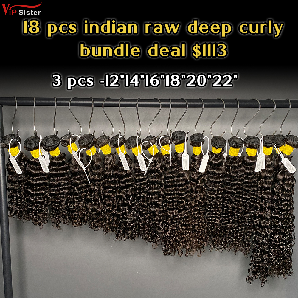 Vipsister 18 pcs indian raw hair bundles total 1113$ free shipping