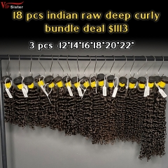 Vipsister 18 pcs indian raw hair bundles total 1113$ free shipping