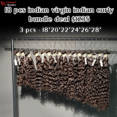 Vipsister 18 pcs indian virgin hair bundles total 1235$ free shipping