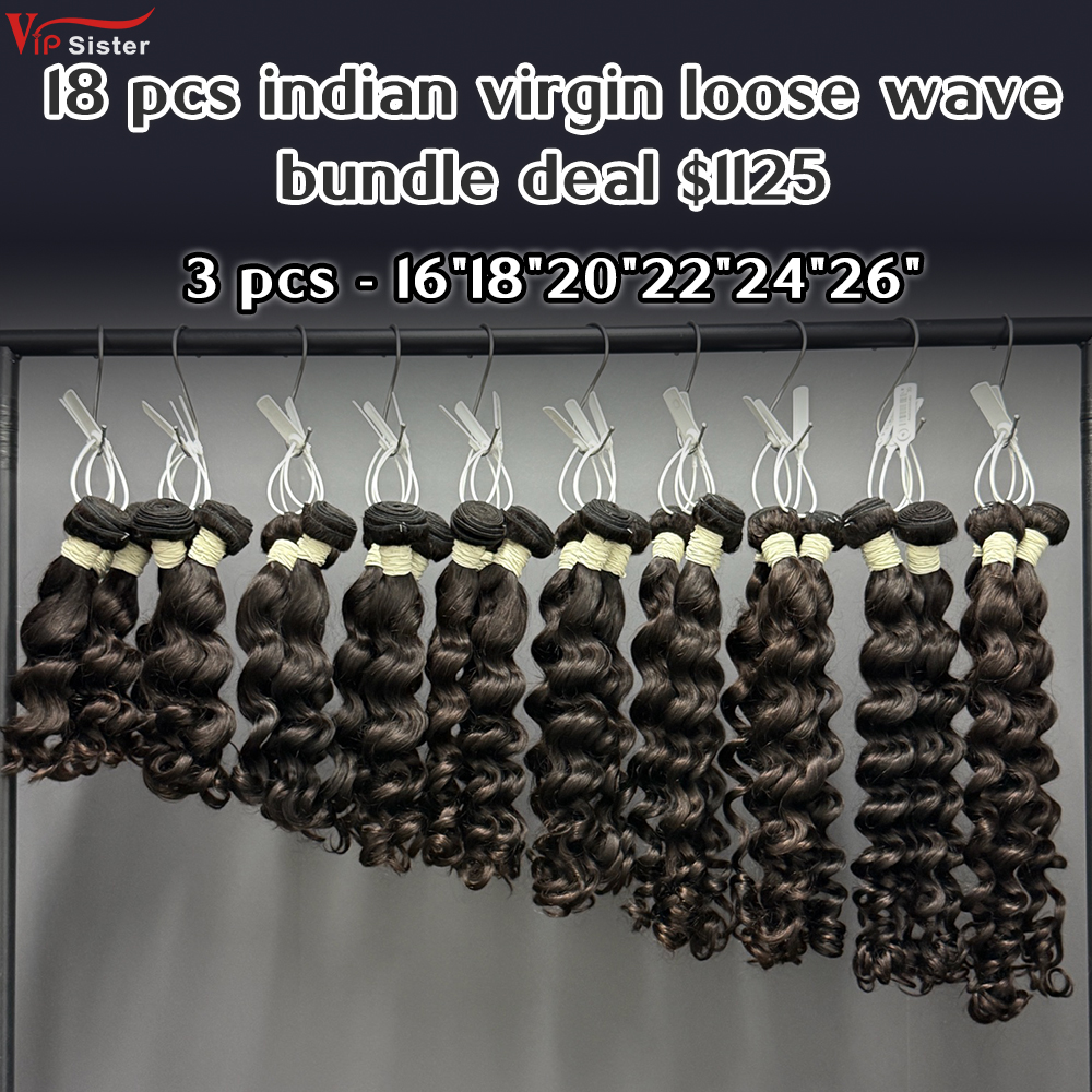 Vipsister 18 pcs indian virgin hair bundles total 1125$ free shipping