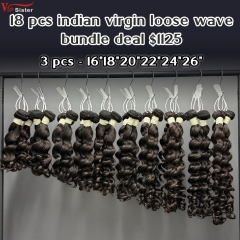 Vipsister 18 pcs indian virgin hair bundles total 1125$ free shipping