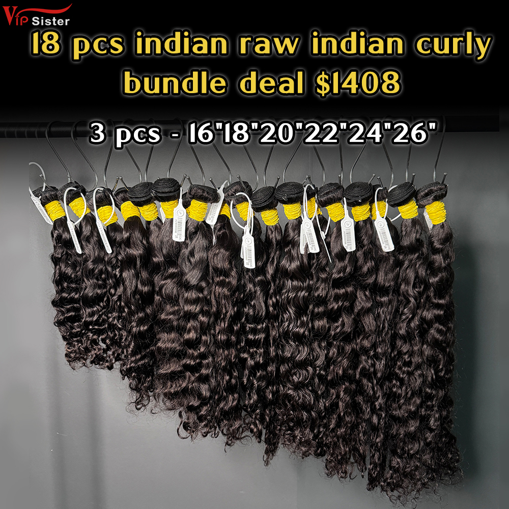 Vipsister 18 pcs indian raw hair bundles total 1408$ free shipping