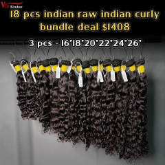 Vipsister 18 pcs indian raw hair bundles total 1408$ free shipping