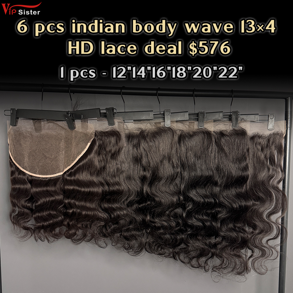 Vipsister 6 pcs indian hair 13×4 hd frontal total 576$ free shipping