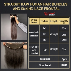 VipSister 6pcs Raw Hair Bundles And 2pcs13X4 HD Lace Frontal  Deal