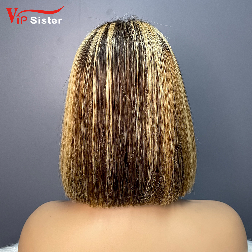 #3T Color Bob Straight 2x6 Transparent Lace Closure Wig