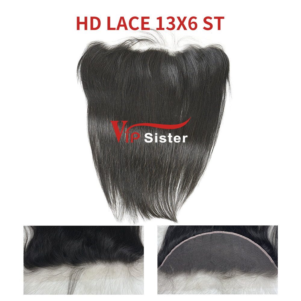 Swiss HD Lace Raw Human Hair Straight 13x6 Lace Frontal