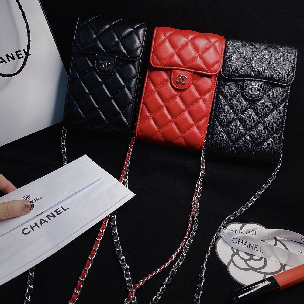 シャネル お財布ポシェット ココマーク CHANEL スマホポーチ チェーン付き