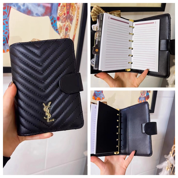 サンローラン 手帳 ルーズリーフ コンパクト a7サイズ YSLシグネチャー