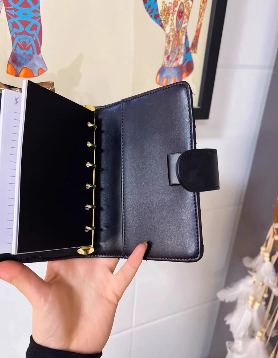 サンローラン 手帳 ルーズリーフ コンパクト a7サイズ YSLシグネチャー