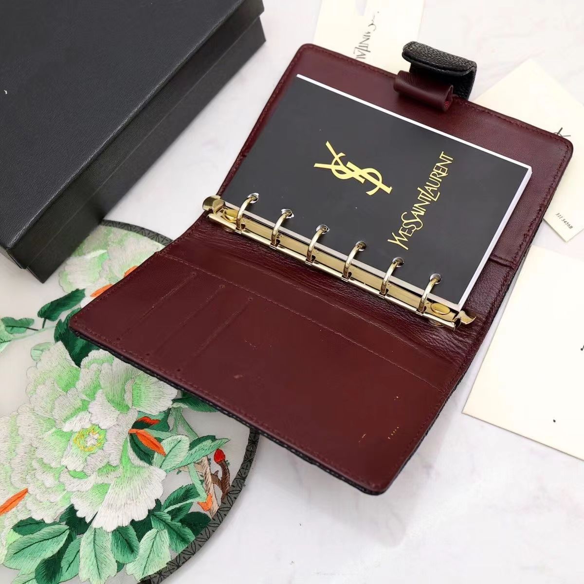 サンローラン 手帳 ルーズリーフ コンパクト a7サイズ YSLシグネチャー