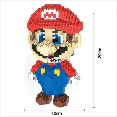 1350pcs 9003 Red Super Mario Micro Blocks DIY Building Block Toys Cute Cartoon Auction Figures Kids Toys for Children Gifts