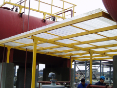 Light-type all-FRP structure awning