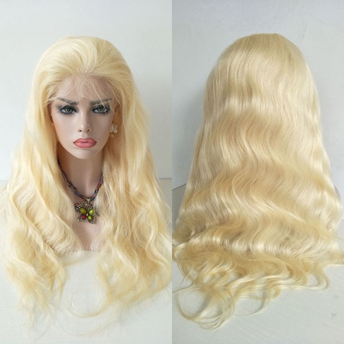 Blonde Body Wave Full Lace Human Hair Wig Pre Plucked Sidary #613 Body Wave Blonde Wigs