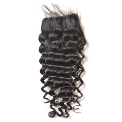 Sidary Hair Lace Closure 5x5 Deep Wave 100% Human hair 12-20 Natural Hairline