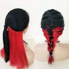Sidary Hair New Fashion Coloful Wig Blunt Cut Bob Style Black Red Human Hair Full Lace Wig