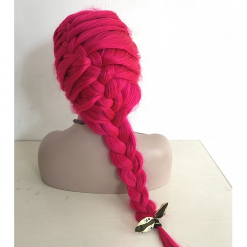 Sidary Hair Hot Pink Straight Virgin Human Hair Full Lace Wig Baby Hair Around Preplucked Natural Hairline