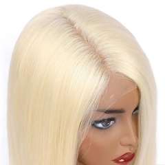 Side Parting #613 Blonde Human Hair 130% Density 13"x6" Lace Front Wigs With Baby Hair