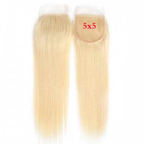 #613 Blonde Sidary 5x5 Straight Human Hair Top Lace Closure Piece
