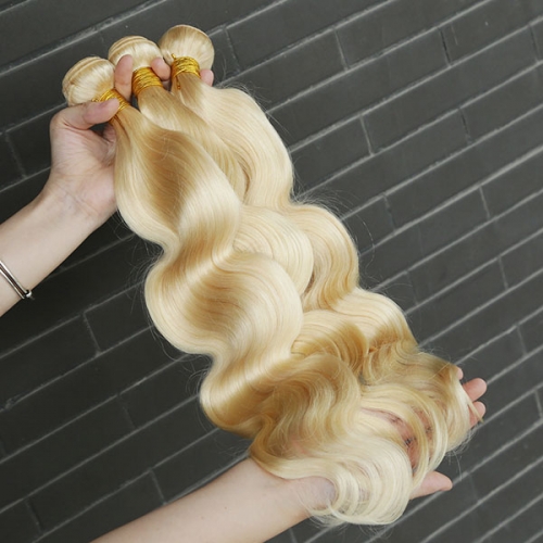 Sidary Blonde Virgin Human Hair Body Wave Bundle Extension 613 Full Blonde 3 Bundles Hair Weft