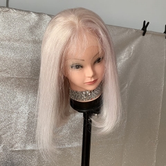 Sidary Silver Gray Bob Human Hair Lace Front Wigs