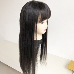 Sidary Hair Top Best 100% Human Hair Full Lace Wigs Silk Straight Natural Black Wig With Bang