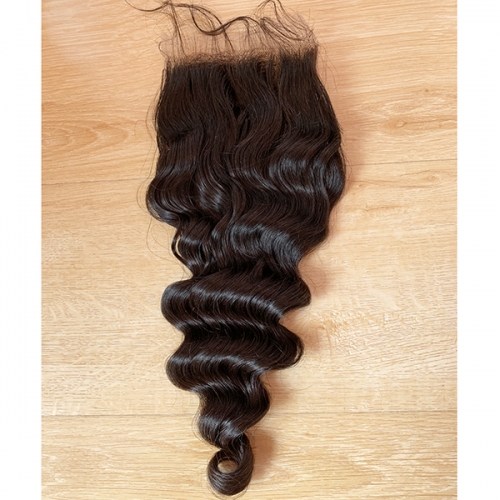 4x4 Loose Deep Wave Human Hair Lace Closure Piece With Baby Hair
