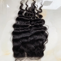 Wholesale Price Swiss Lace 7x7 Pre-plucked Natural Hairline Deep Wave Transparent Lace Closure