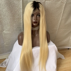 Sidary #1b/#613 Blonde Ombre Color 180%Density Virgin Remy Full Lace Human Hair Wigs With Baby Hair