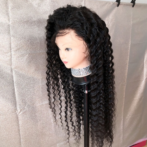180%Density Sidary 360 Full Lace Band Frontal Wig for Black Women Deep Wave Curly Virgin Human Hair Wigs Pre Plucked Natural Hairline