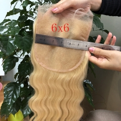 Blonde Sidary Hair 6x6 Lace Closure Piece #613 Platinum Blonde Human Hair Closure