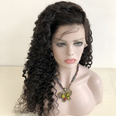 Sidary Hair Transparent Lace Natural Deep Wave Full Lace Wig Pre Plucked Natural Hairline