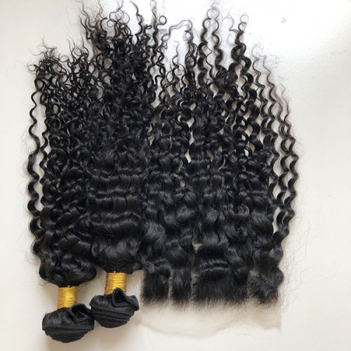 Sidary Hair Malaysian Jerry Curly Human Hair Bundles With Closure 7x7 | 7*7 Closure 100% Virgin Hair Extension