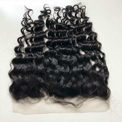 SIDARY 100% HUMAN HAIR 13X6 LACE FREE PART FRONTAL LOOSE DEEP WAVE CLOSURE PIECE