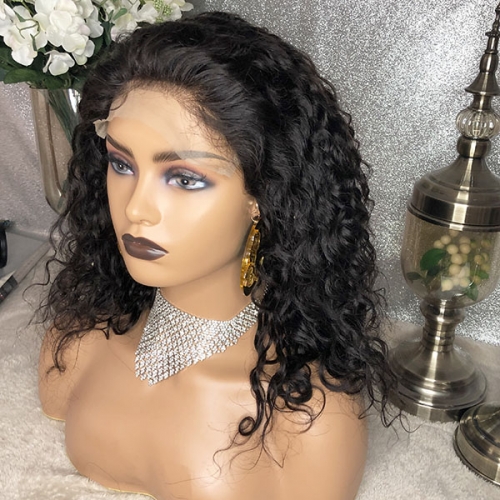 Water Wave 7x7 Transparent Lace Human Hair Closure Wig 180%Density Ocean Wave 7*7 Lace Closure Wigs Sidary Hair