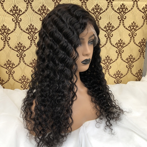 150%Density Deep Wave Wigs 360 Lace Frontal Human Hair Wigs Pre Plucked Bleached Knots 360 Lace Human Hair Wigs for Black Women