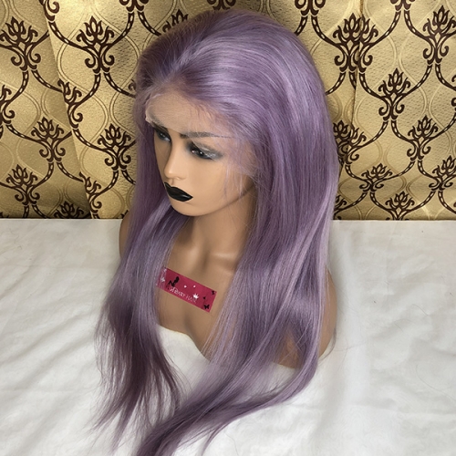 Purple Human Hair Wigs Sidary Hair Purple Full Lace Wigs On Sale!!