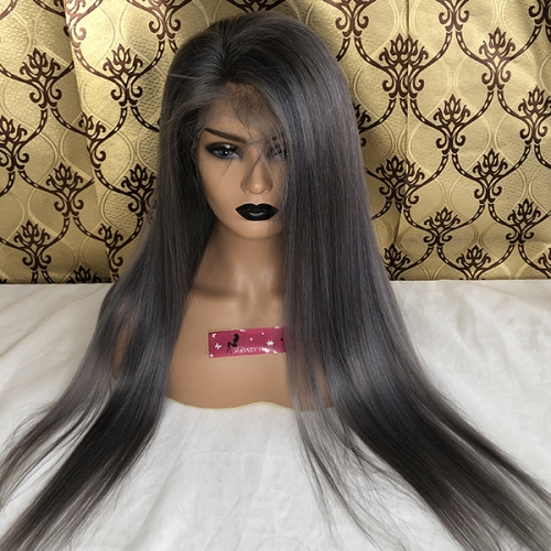 Sidary Hair Dark Grey Human Hair Full Lace Wigs Dark Gary Full Lace Human Hair Wigs